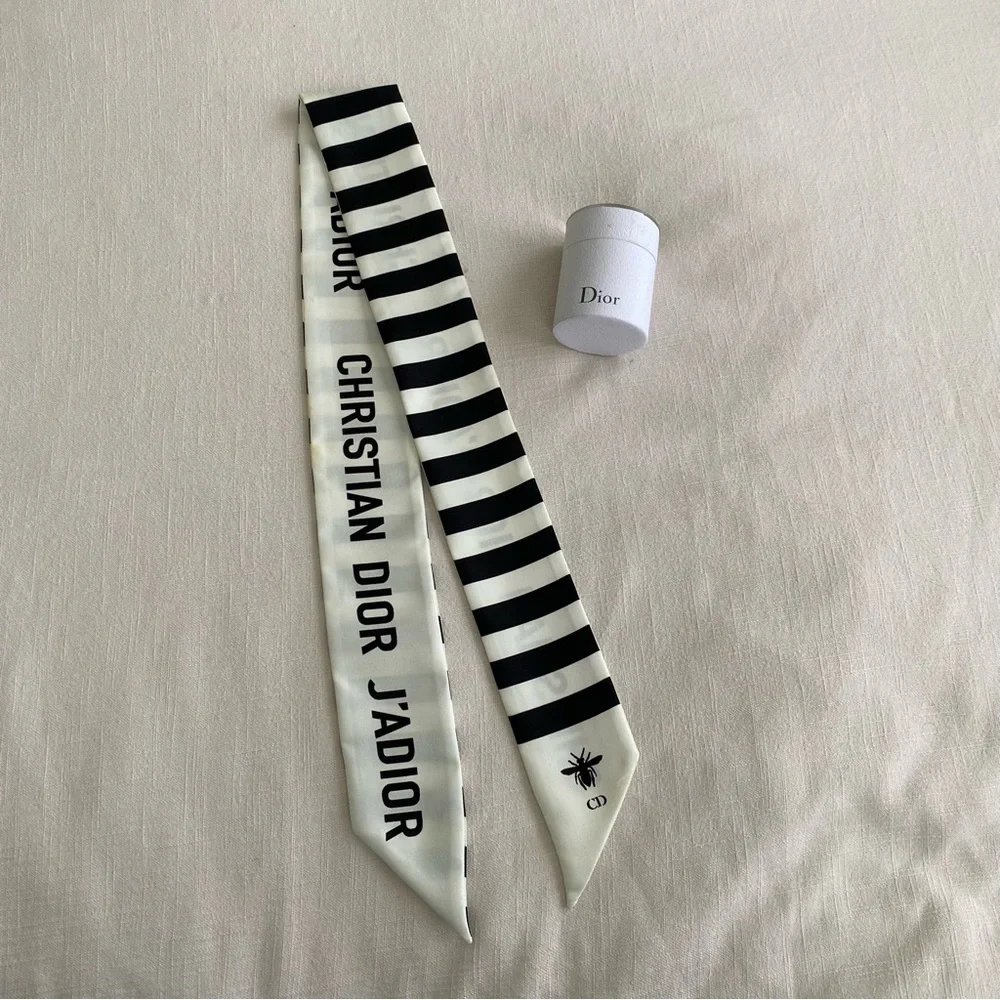 Christian Dior J'adore Striped Mitzah Scarf